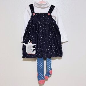 Mini boden penguin pinnie with tights bodysuit set 12m